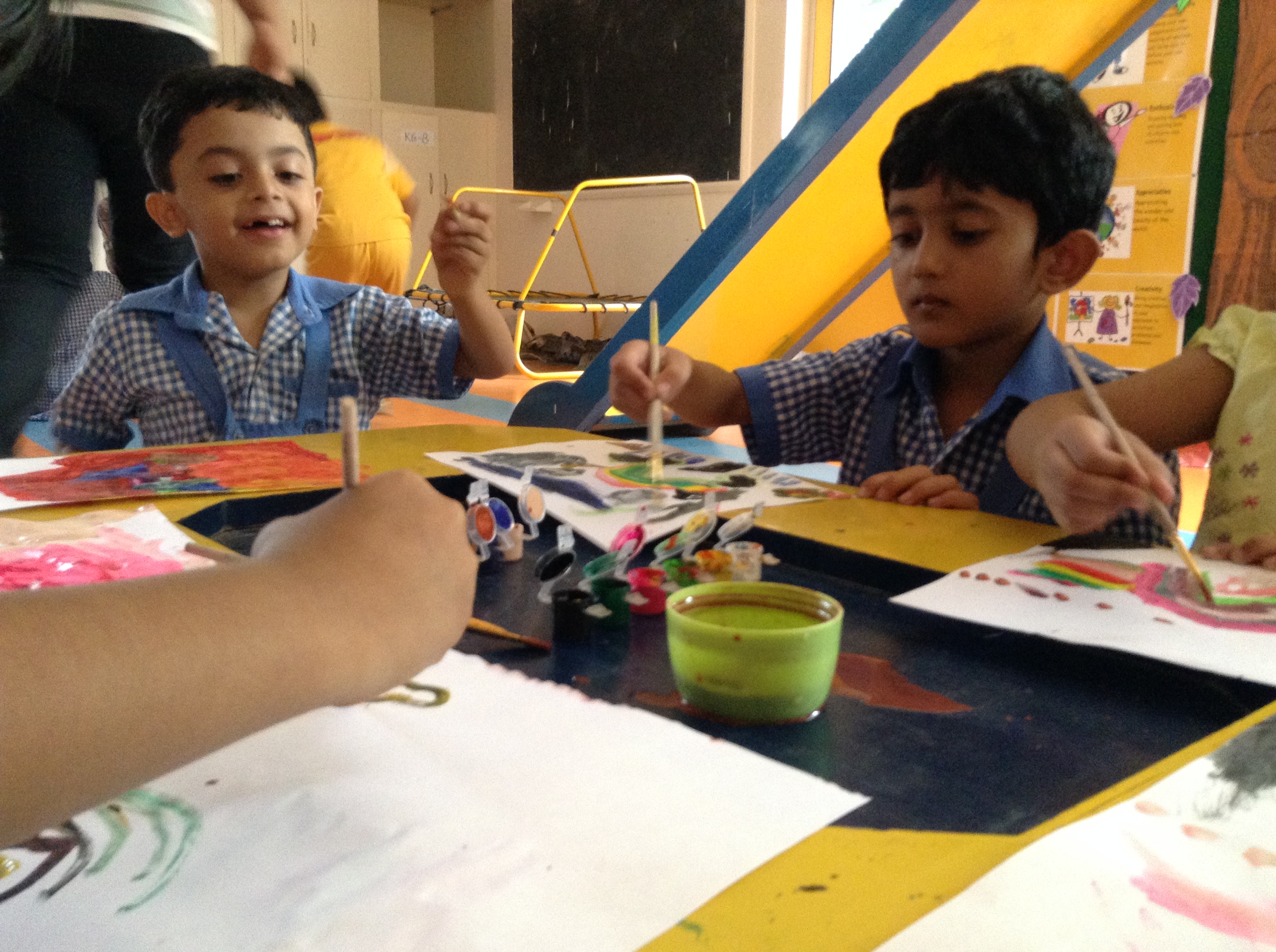 Happy faces and lots of colours  :)