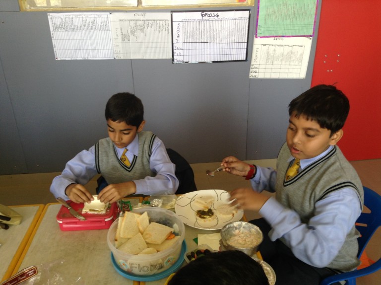 Healthy sandwiches made by grade V
