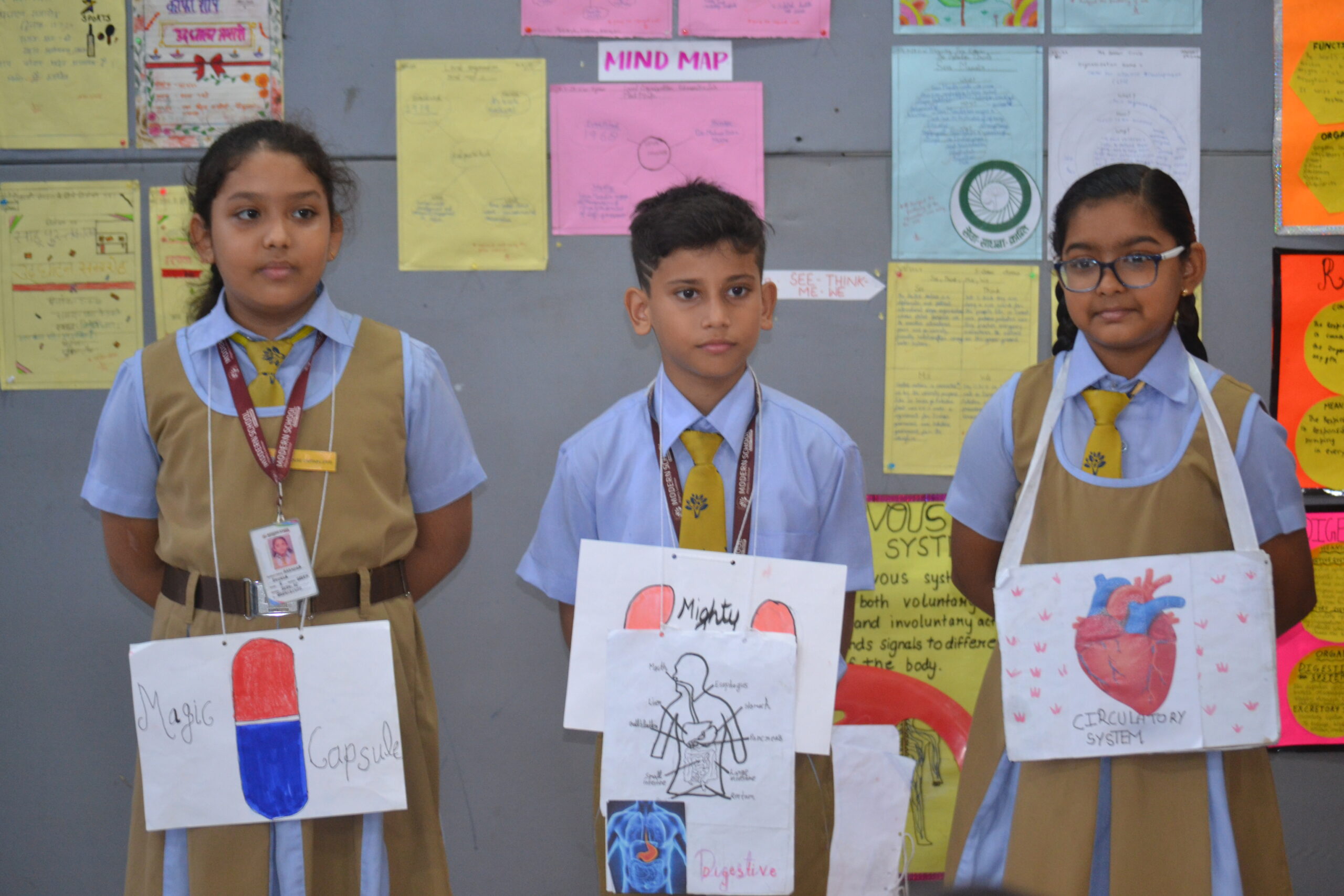 Students presenting in class during the bridging years at Modern School