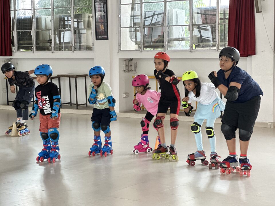 Children roller skating