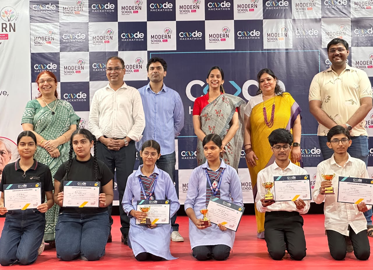 Winners with the judging panel at Code Hackathon 2026